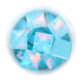 Aquamarine AM Square Shape High Quality Glass Sew-on Rhinestones WholesaleRhinestone
